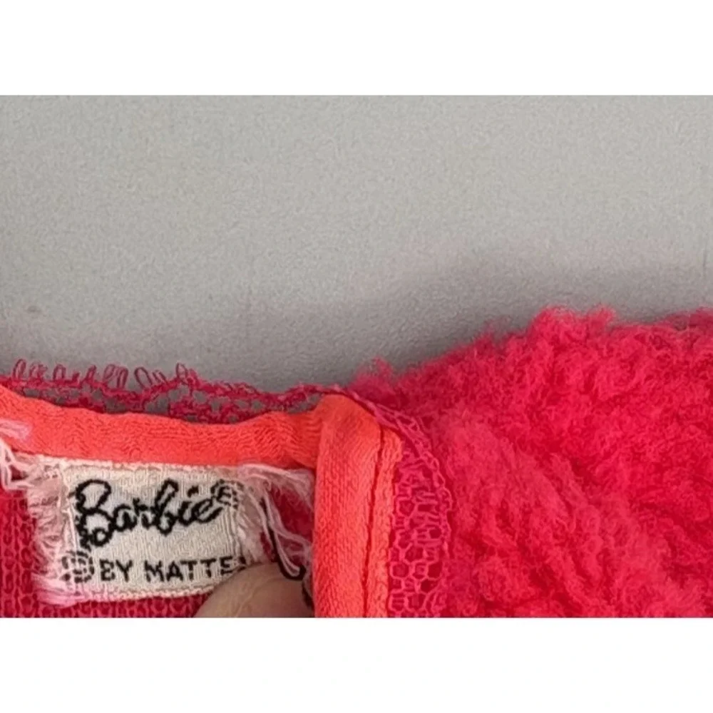 Vintage Mattel Barbie Doll Soft Red Robe Clothing TAG 1970s